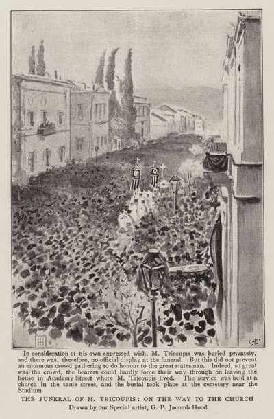 The Funeral of M Tricoupis, on the Way to the Church by George Percy Jacomb Hood